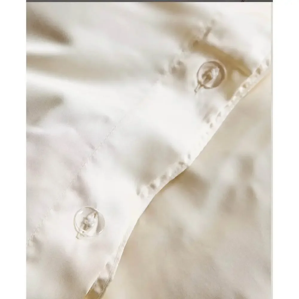 Quince Bamboo Duvet Cover in Ivory color size King or Cal King in Nightfall NWOT